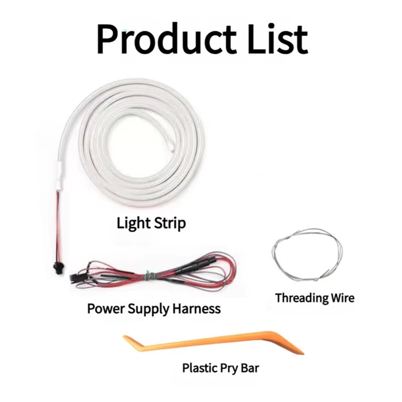 Car Trunk LED Light Strip – Waterproof Flexible PVC Ambient Light, Auto On/Off, Universal Fit for SUV & MPV