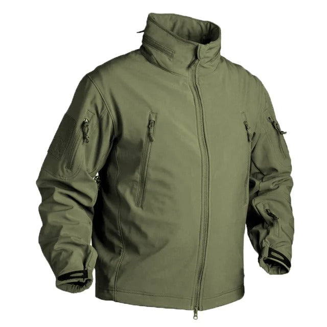 Men’s Softshell Tactical Fleece Jacket – Full-Zip Outdoor Utility Coat
