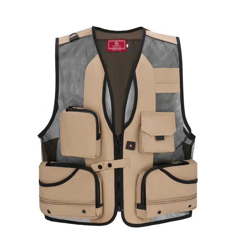 Men's Multi-Pocket Fishing Vest – Lightweight Breathable Mesh Outdoor Utility Vest