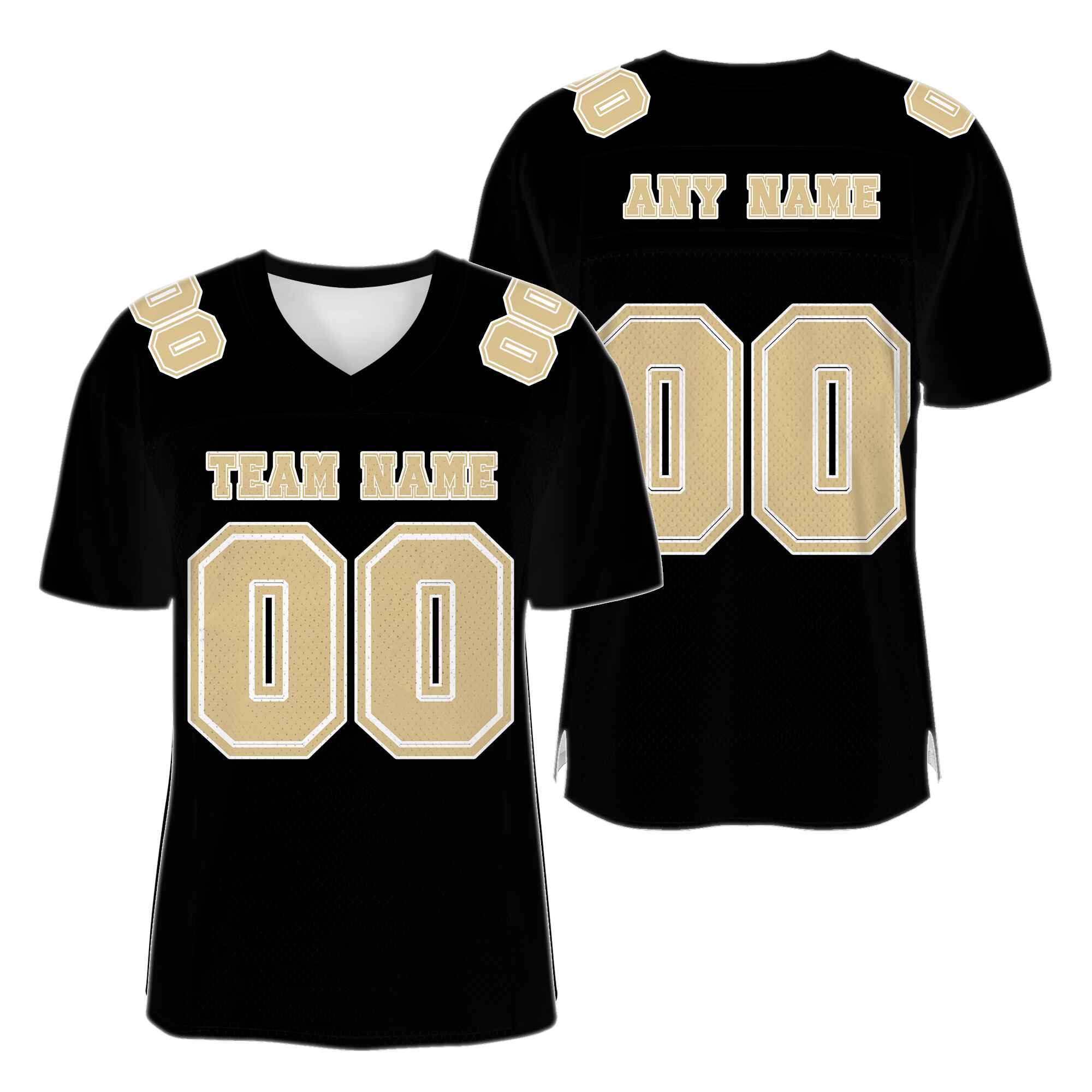 Custom Black Khaki Mesh Authentic Football Jersey