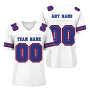 Custom White Royal-Red Mesh Authentic Football Jersey