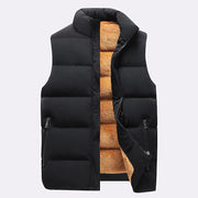 Men's Puffer Vest Warm Sleeveless Winter Jackets Waterproof Zipper Coats With Stand-Up Collar Casual Lightweight Outerwear For Cold Weather C2