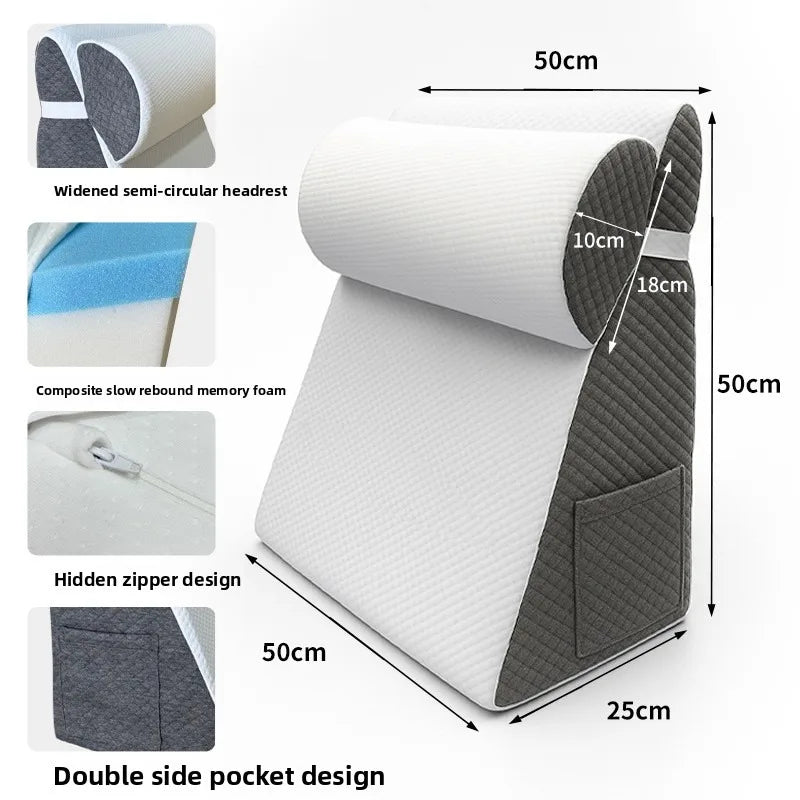 Thickened Wedge Pillow for Sleeping – 30° Triangle Elevated Support Pillow with Air Layer Foam