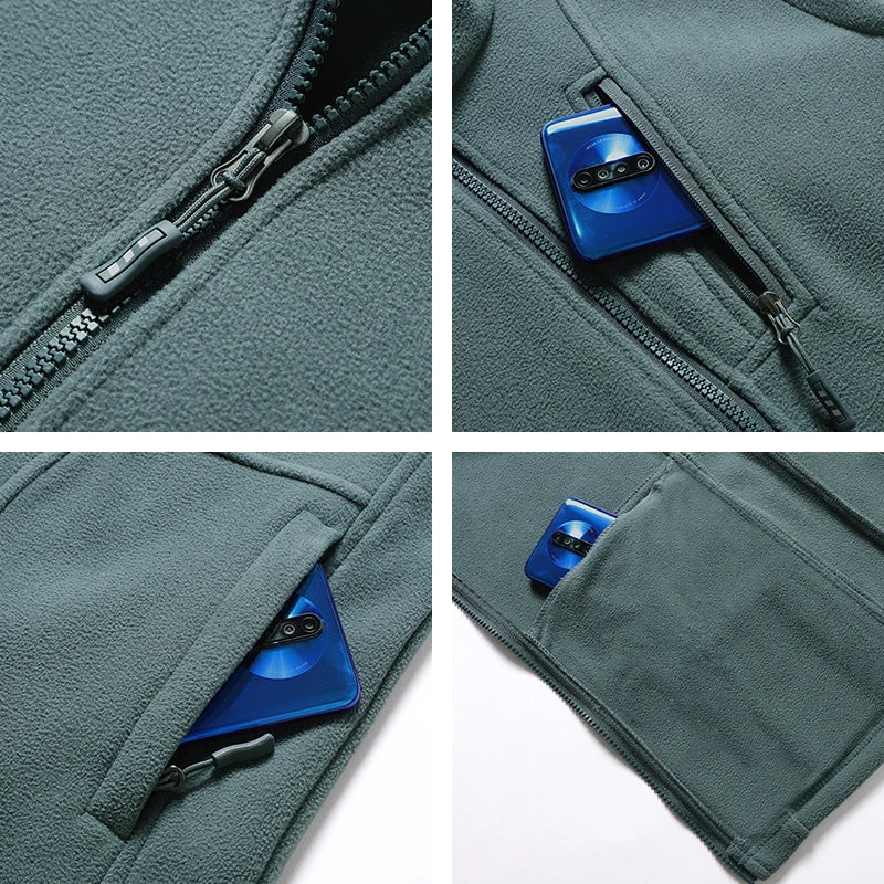 Warm Winter Fleece Vest for Men – Heated, Multi-Pocket Casual Waistcoat for Cycling, Plus Size Options C22