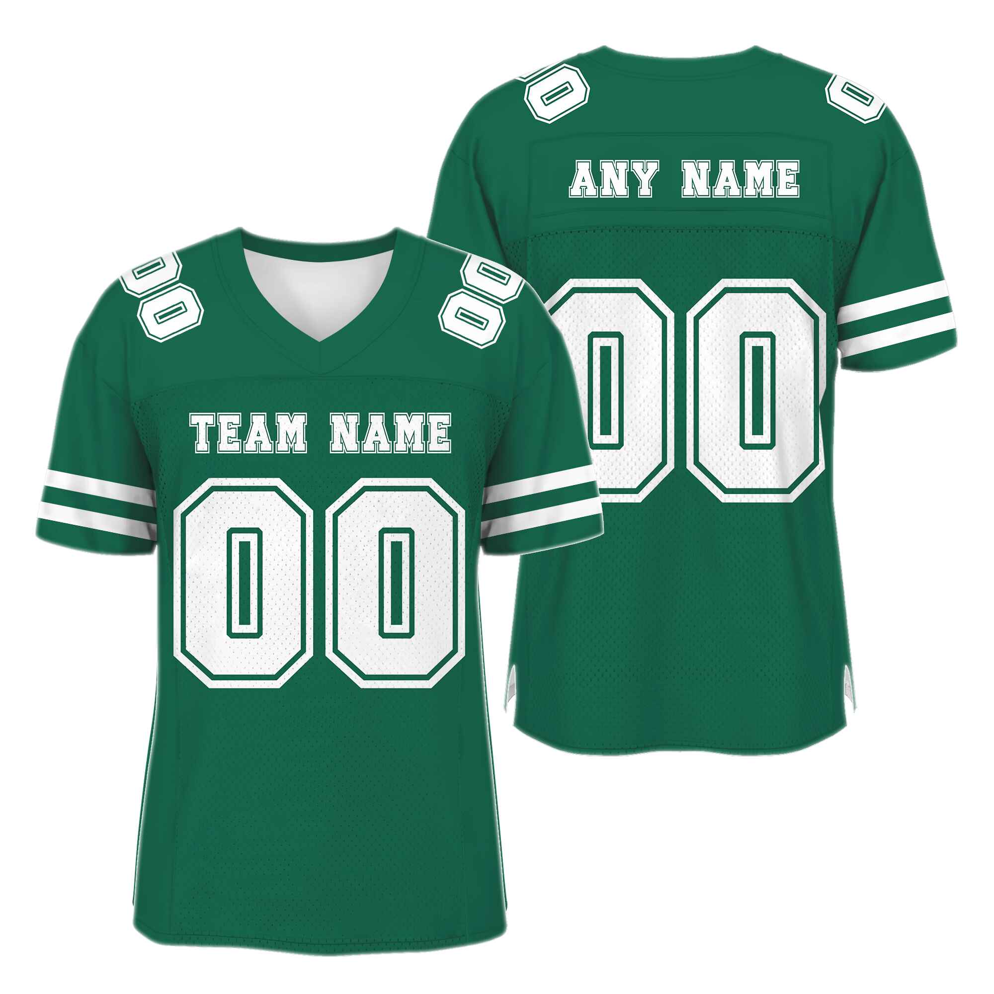 Custom Green White Mesh Authentic Football Jersey