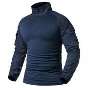 Men’s 1/4 Zip Tactical Shirt – Breathable Long Sleeve Ripstop Outdoor Combat Style Top