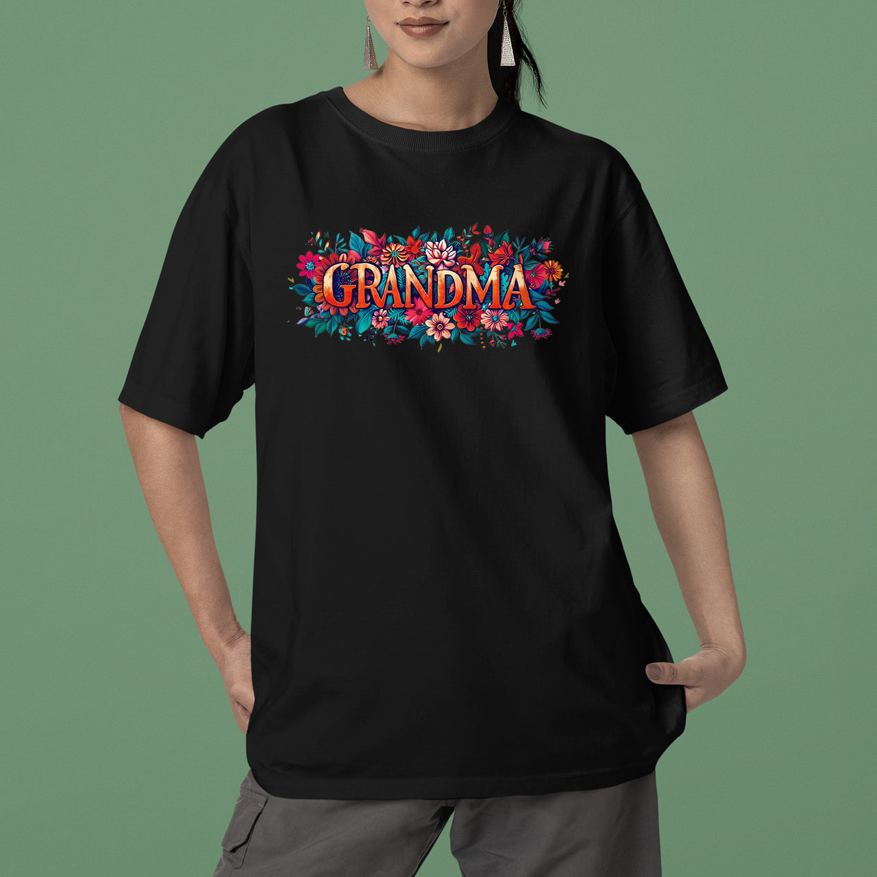 Flowers Grandma T-Shirt, Celebrate Mom, Nana Shirt, Floral Grandma Hoodie, Grandma Shirt, Mother's Day Gift For Grandma, Happy Mother's Day