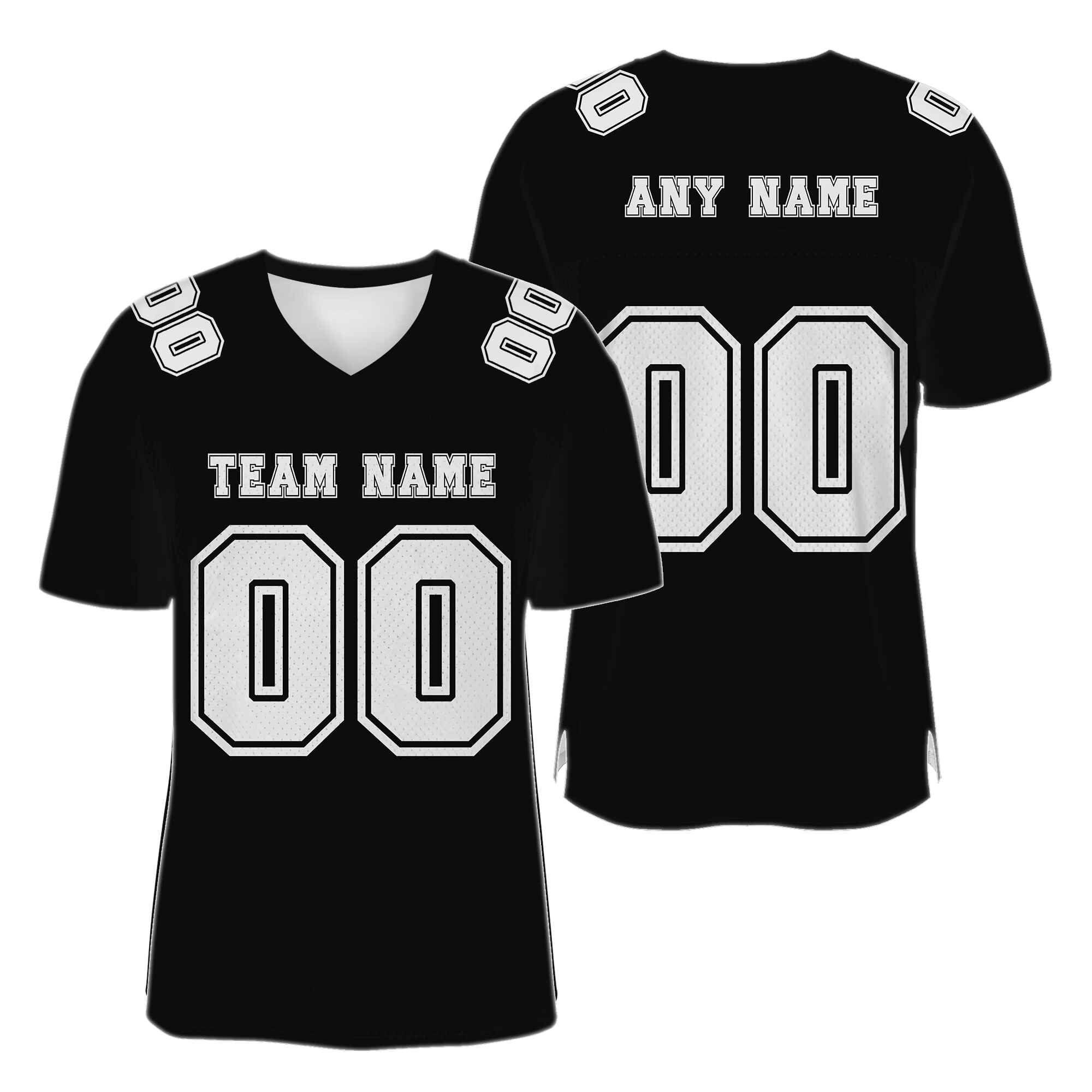 Custom Black White Mesh Authentic Football Jersey