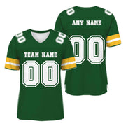 Custom Grass Green Gold-White Mesh Authentic Football Jersey