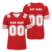 Custom Red White Mesh Authentic Football Jersey