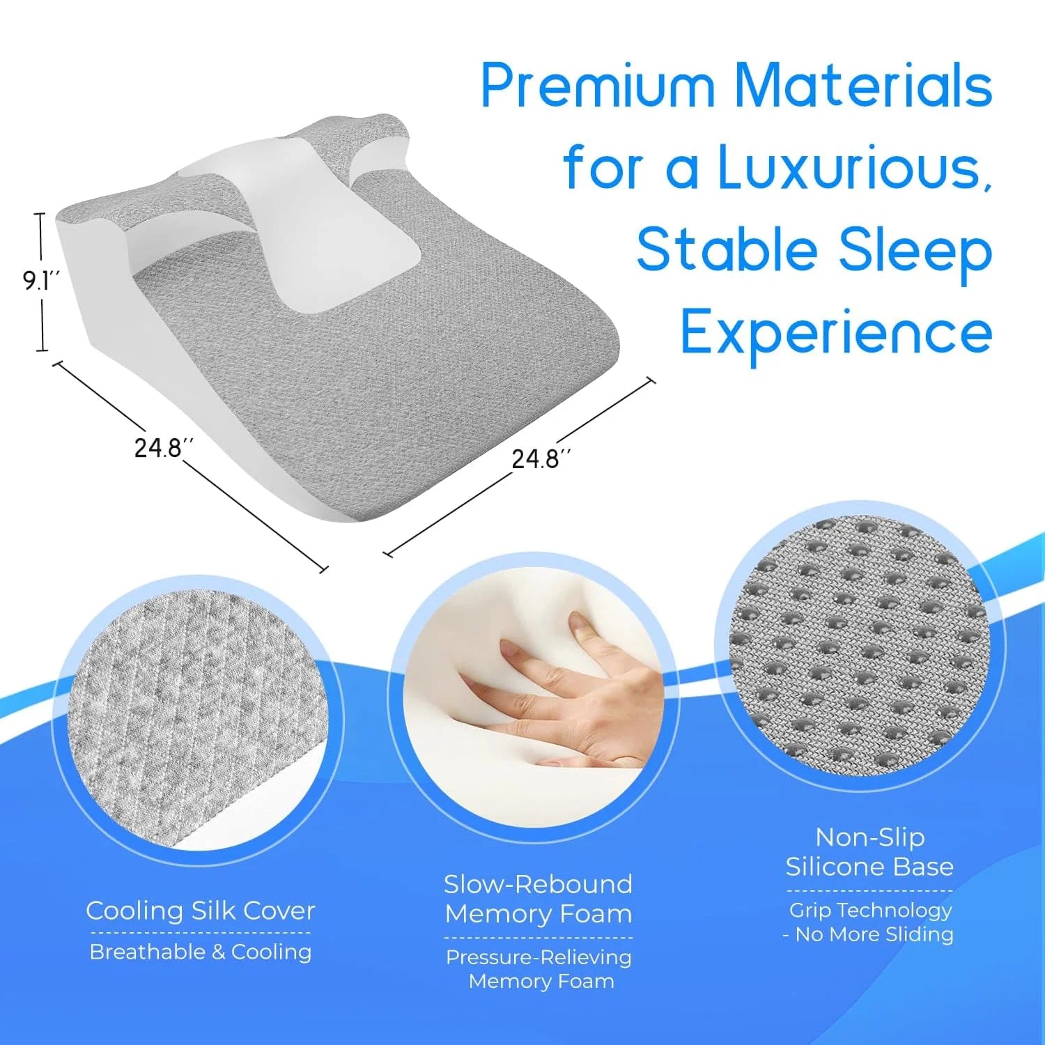 Bed Wedge Sleeping Pillow – Ergonomic Wedge Support Pillow for Reading, Resting, and Relaxation