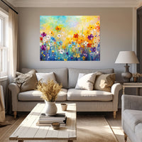 Thumbnail for Wildflowers on Canvas, Colorful Wildflower Field Art Print 01, Minimalist Flower Wall Art, Abstract Wall Art, Watercolor flowers, Floral Print, Classic, Rustic Farmhouse, Wildflower Home Decor, Flower Painting Canvas, Floral Wall Art