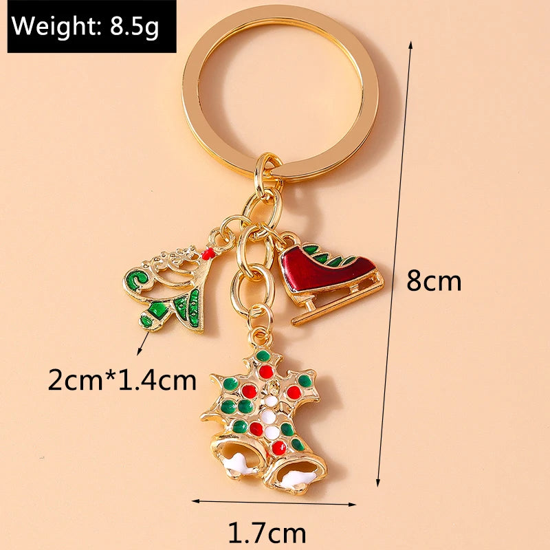 Fashion Merry Christmas Tree & Santa Claus Keychain – Car, Handbag, and Festival Gift for Women & Men