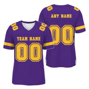 Custom Purple Gold Mesh Authentic Football Jersey