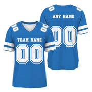 Custom Blue White Mesh Authentic Football Jersey