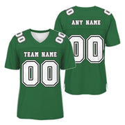 Custom Grass Green White-Black Mesh Authentic Football Jersey