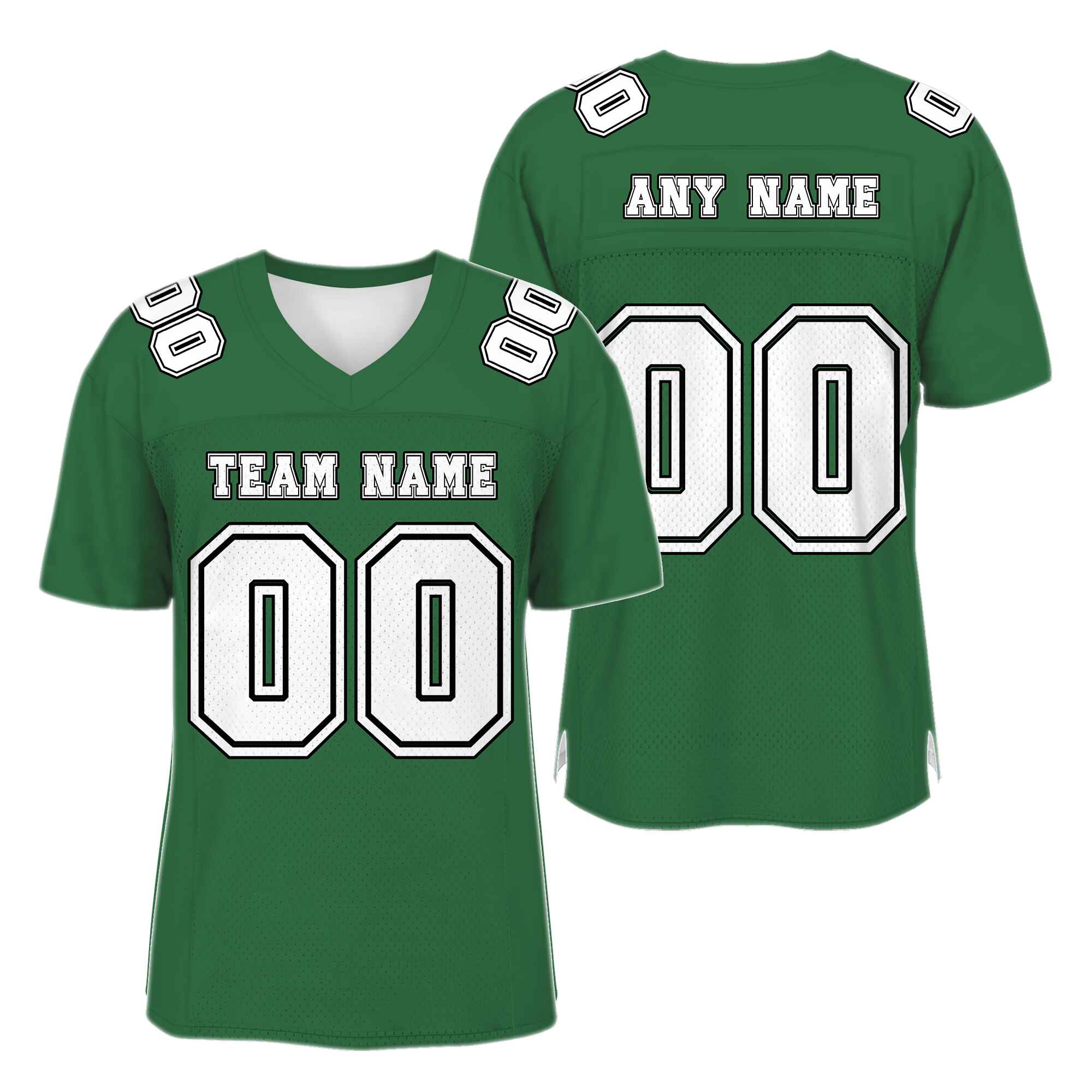 Custom Grass Green White-Black Mesh Authentic Football Jersey