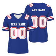 Custom Royal White-Red Mesh Authentic Football Jersey
