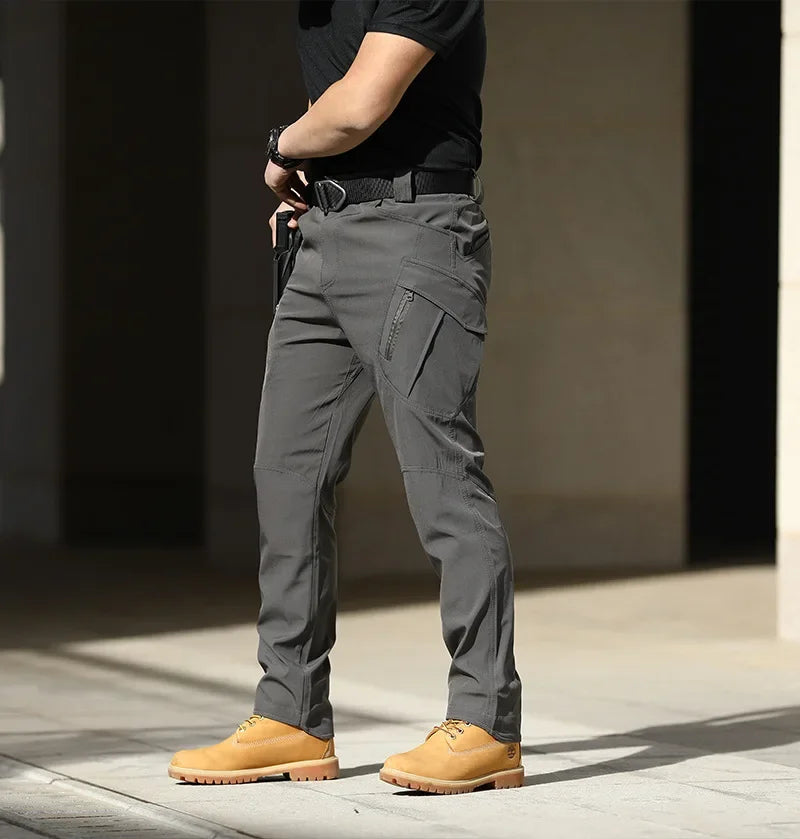 Men’s Stretch Cotton Cargo Pants – Multi-Pocket Outdoor Tactical Hiking Trousers