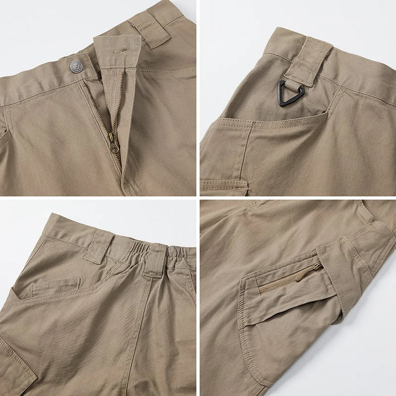 Men’s Stretch Cotton Cargo Pants – Multi-Pocket Flexible Outdoor Work Tactical Trousers