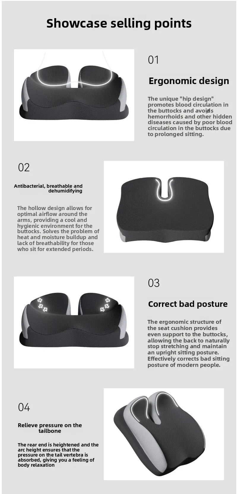 Memory Foam Car Seat Cushion – Breathable Universal Seat Pad for Car & Truck
