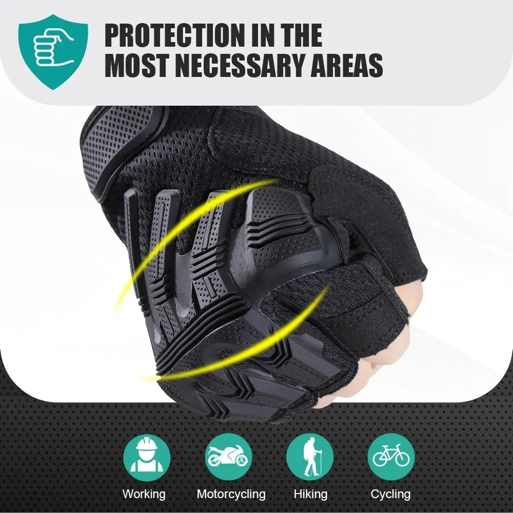 Tactical Half Finger Gloves – Anti-Slip Outdoor Sports & Work Gloves