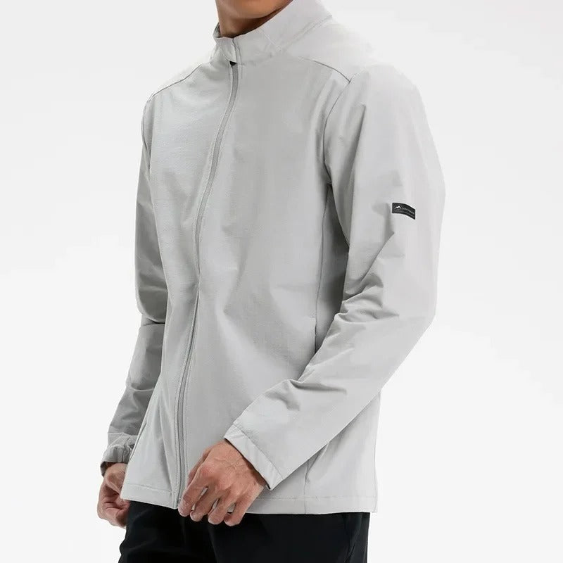 Men's Lightweight Outdoor Sports Jacket – Stand Collar Windproof Running & Hiking Coat