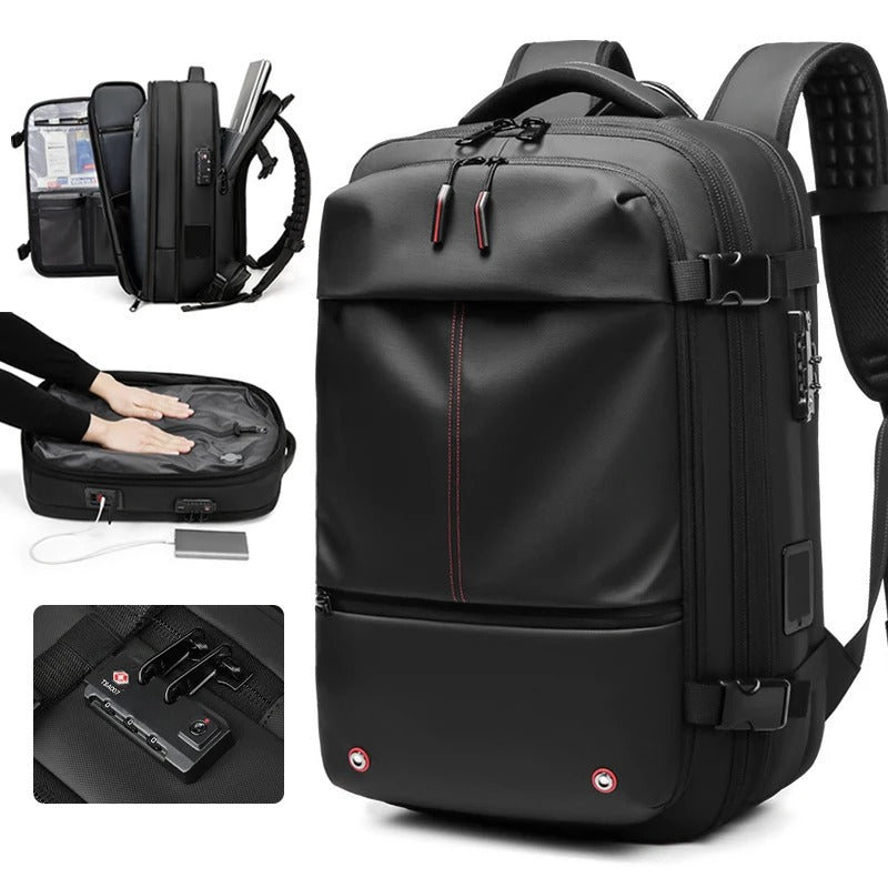 Vacuum Compression Travel Backpack – Expandable Waterproof Laptop Backpack for Business & Outdoor Travel