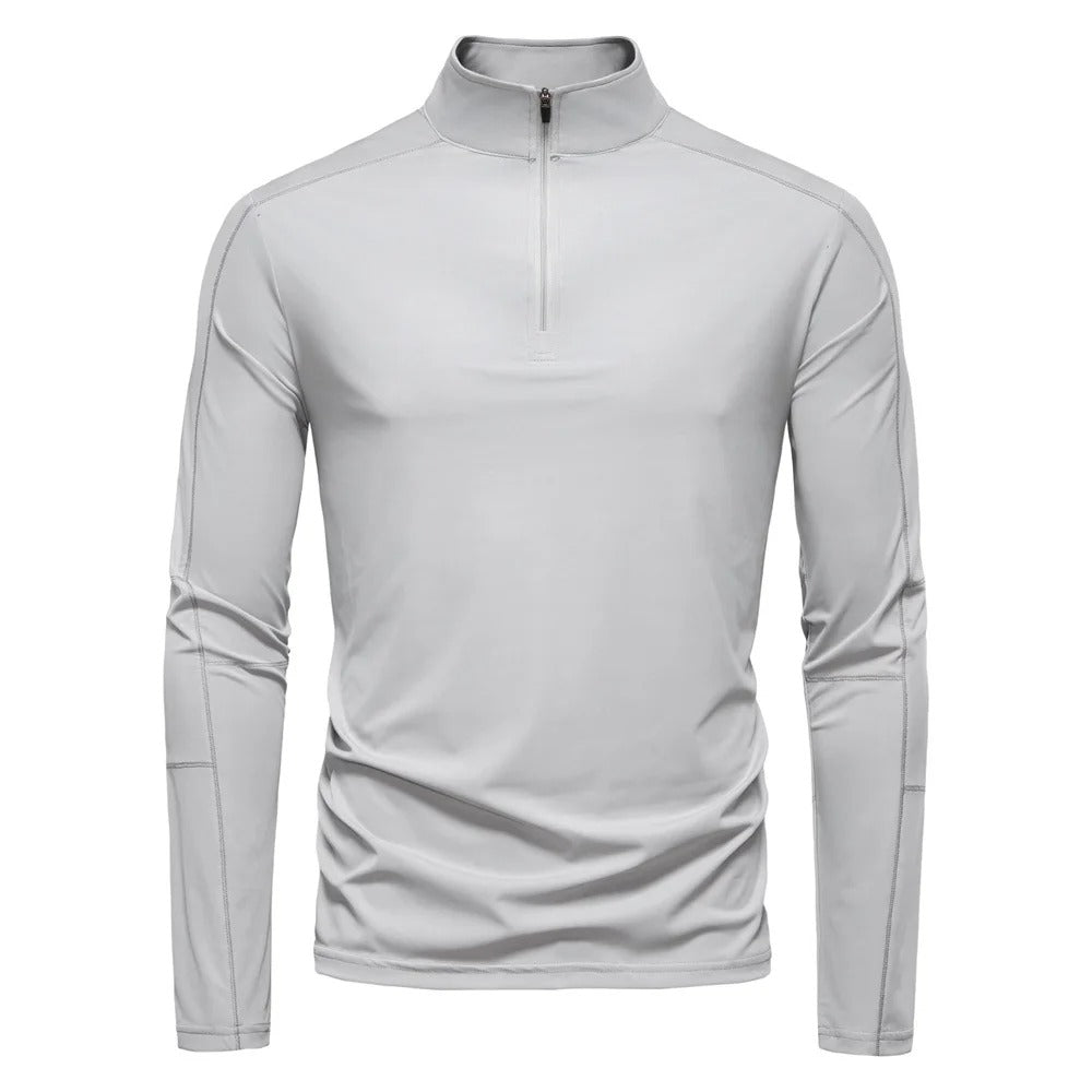 Men's UV Protection Half-Zip Long Sleeve Shirt – Quick-Dry Breathable Outdoor Performance Top