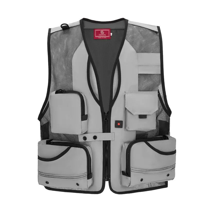 Men's Multi-Pocket Fishing Vest – Lightweight Breathable Mesh Outdoor Utility Vest