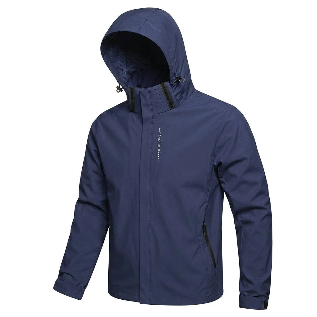 Men's Waterproof Outdoor Jacket – Lightweight Windproof Hooded Coat for Hiking, Cycling & Everyday Wear