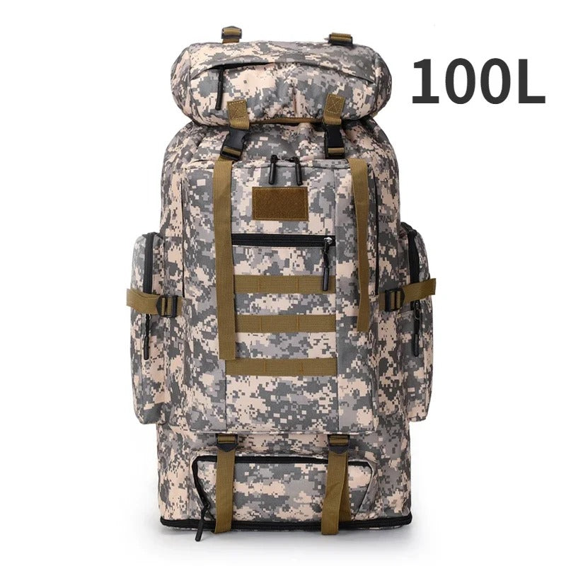 80L/100L Tactical Hiking Backpack – Large Capacity Oxford Mountaineering Backpack for Camping, Trekking & Travel
