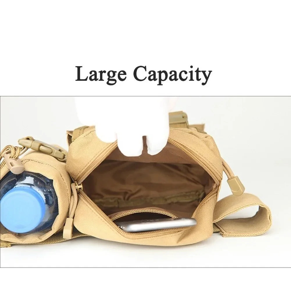 Tactical Men Waist Pack Nylon Hiking Water Bottle Phone Pouch Outdoor Sports Hunting Climbing Camping Belt Bag