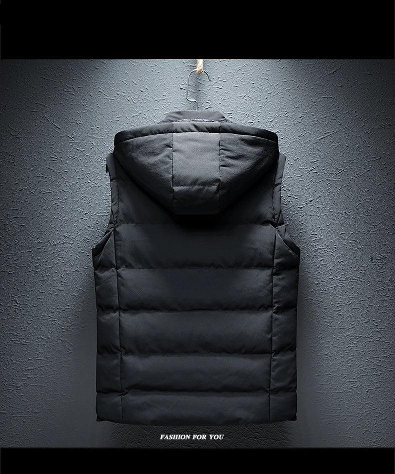 Men's Puffer Vest Warm Sleeveless Winter Jackets Waterproof Zipper Coats With Stand-Up Collar Casual Lightweight Outerwear For Cold Weather C12