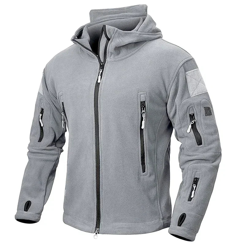 Men’s Winter Fleece Hoodie Jacket – Warm Full Zip Multi-Pocket Outdoor Coat