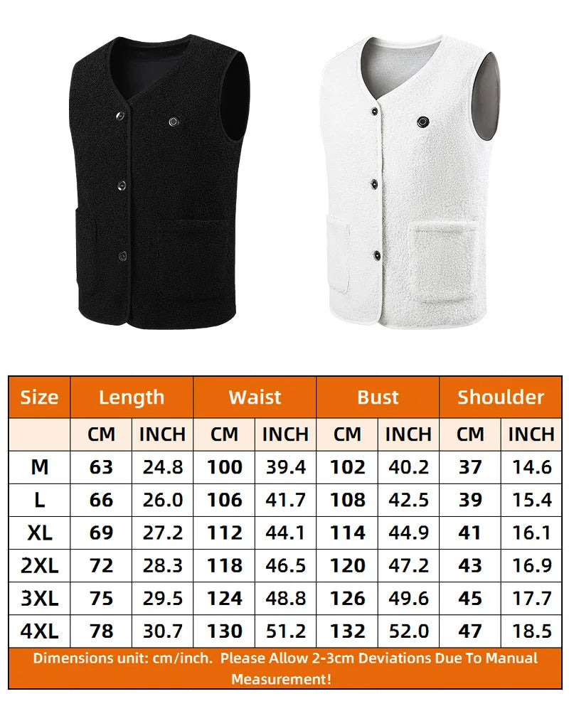 16 Spots Heated Vest USB Jacket Heated Winter Electric Heater Jacket Thermal Vest Body Warmer Coat C3