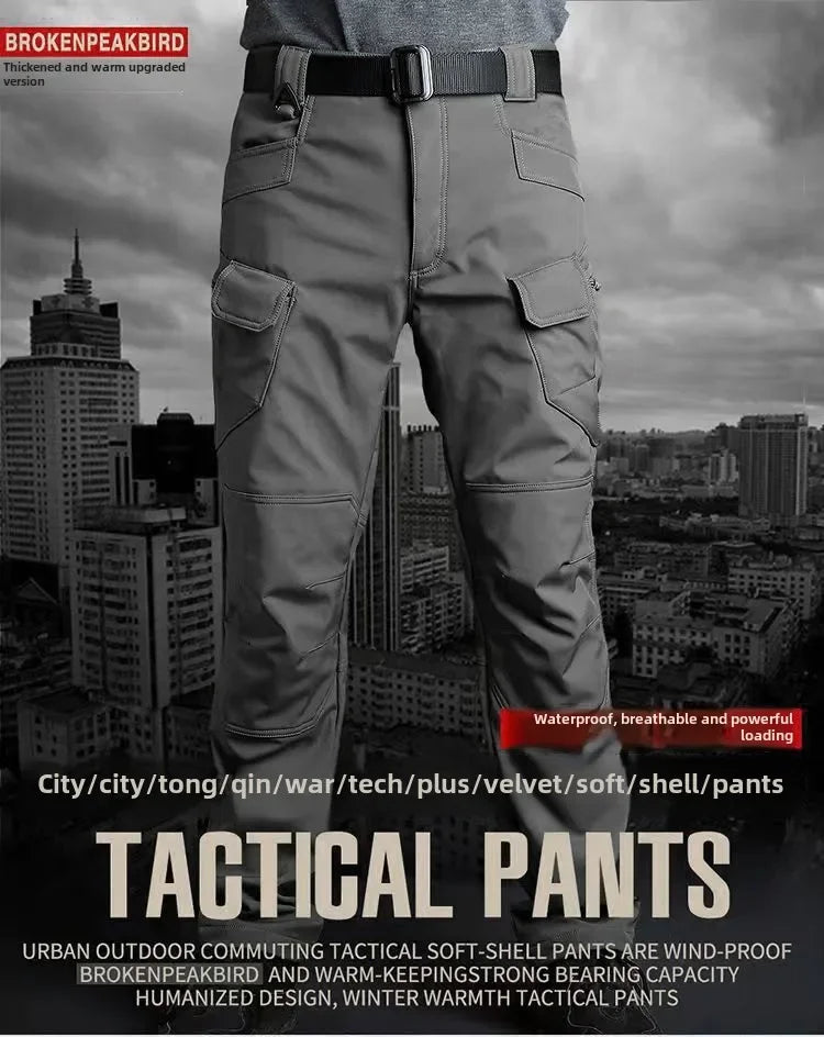 Men’s Soft Shell Outdoor Pants – Warm Multi-Pocket Wear-Resistant Winter Tactical Trousers