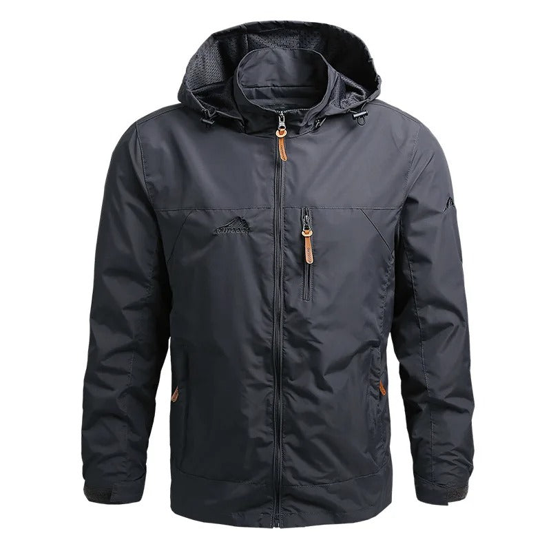 Men's Waterproof Tactical Windbreaker Jacket – Hooded Outdoor Hiking & Climbing Coat