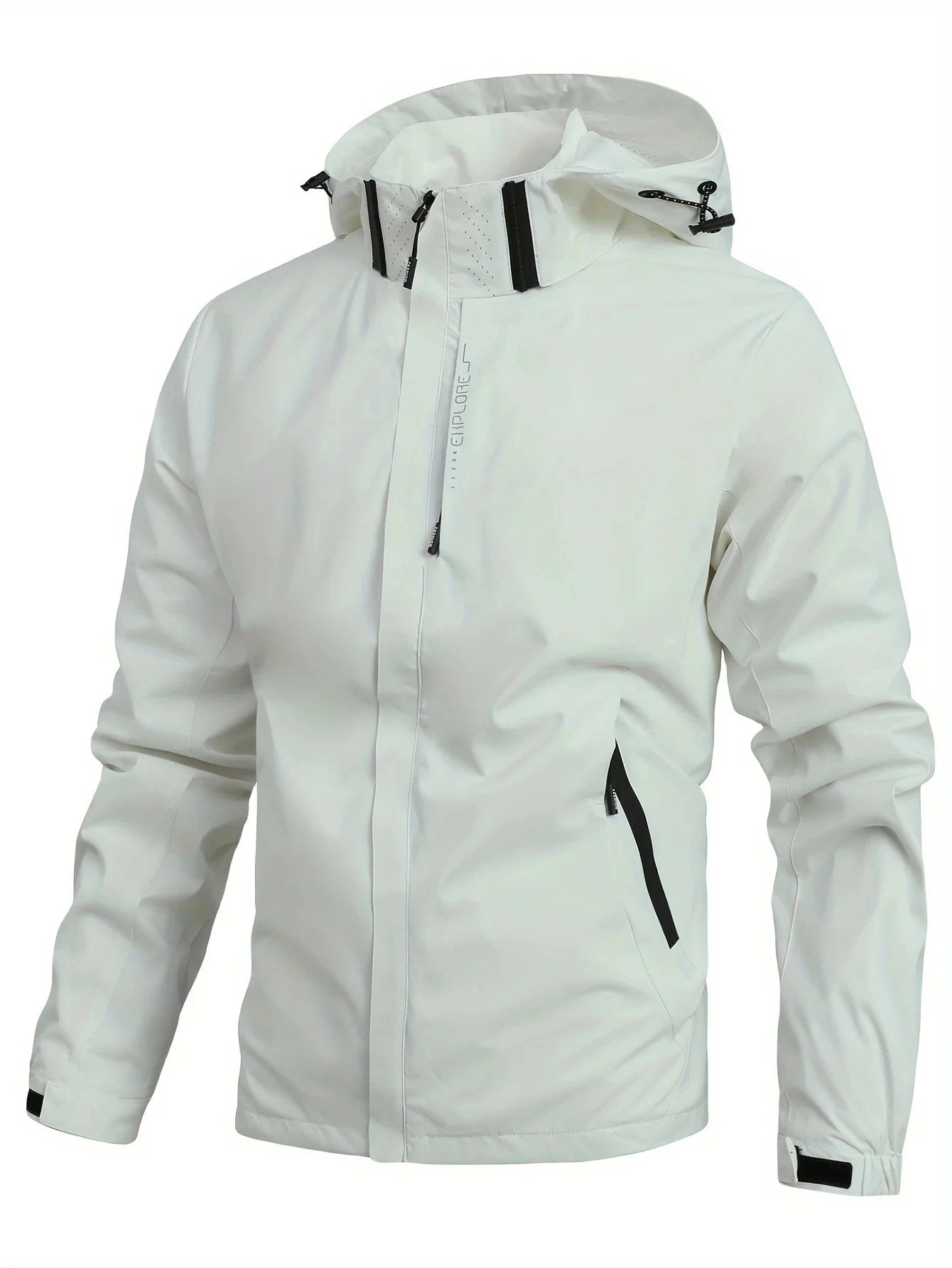 Men's Lightweight Waterproof Rain Jacket – Hooded Windproof Outdoor Hiking Jacket