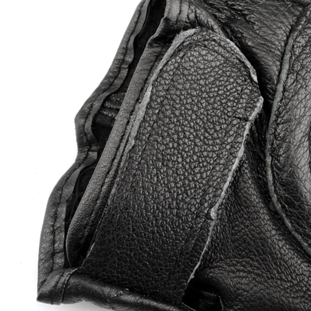 Leather Half Finger Motorcycle Gloves – Breathable Driving & Outdoor Sports Gloves