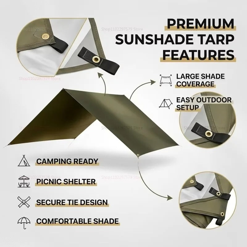 Waterproof Camping Tarp – Ultralight Sun Shelter & Rain Fly for Camping, Beach & Outdoor Adventures