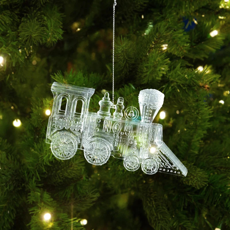Xmas Tree Transparent Snowflake Hanging Ornaments – Acrylic Pendant Christmas Decoration for Home 2025 Navidad Gifts New Year 2026