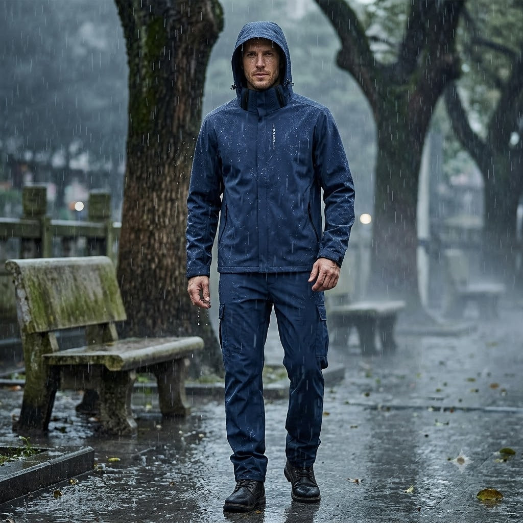 Men's Waterproof Outdoor Jacket – Lightweight Windproof Hooded Coat for Hiking, Cycling & Everyday Wear