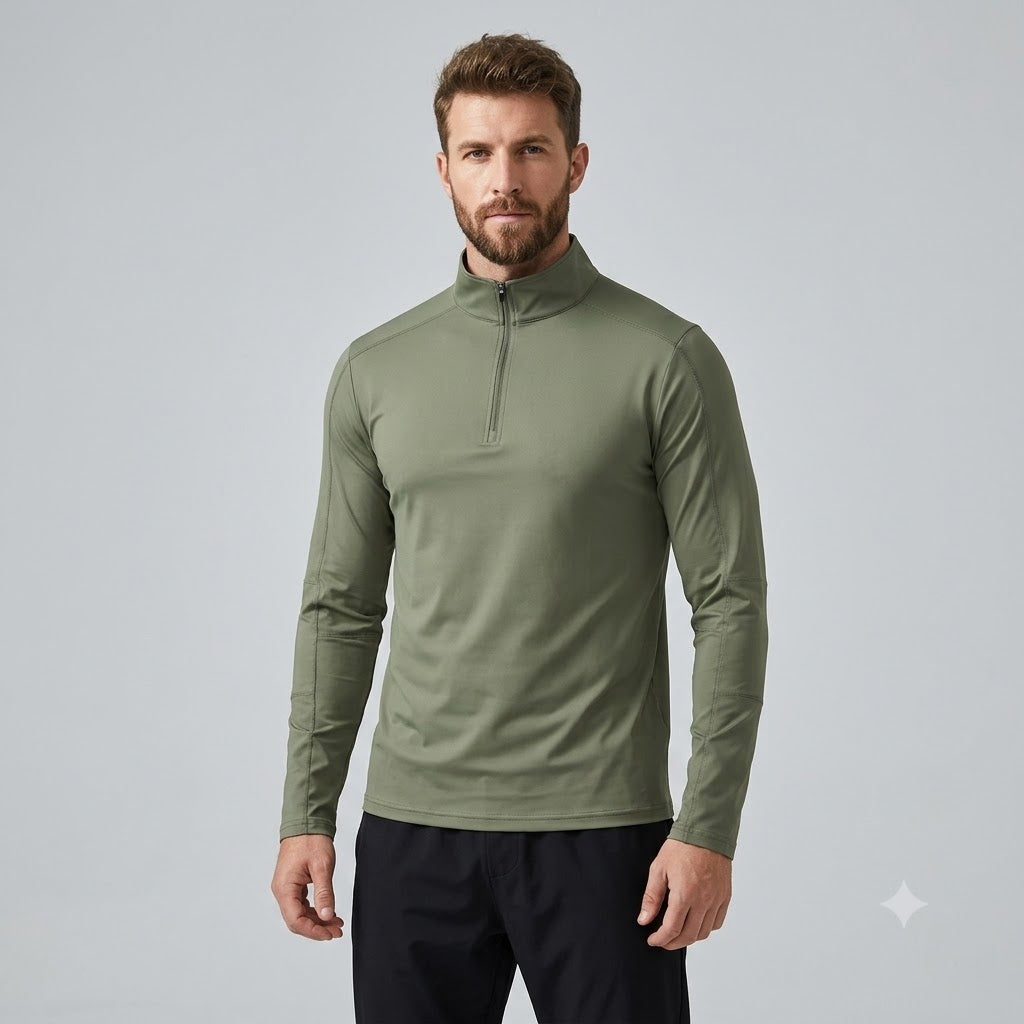 Men's UV Protection Half-Zip Long Sleeve Shirt – Quick-Dry Breathable Outdoor Performance Top