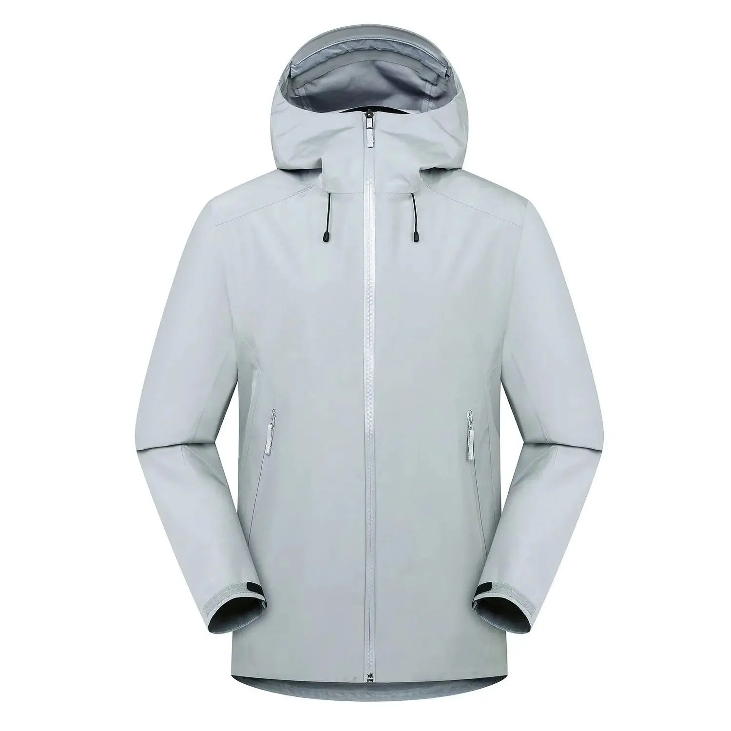 Three-Layer Waterproof Outdoor Jacket – Hooded Windproof Shell for Hiking, Skiing & Camping