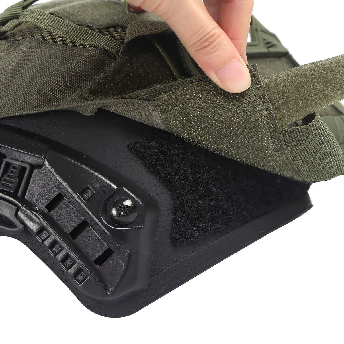 Tactical Helmet Cover Set with NVG Battery Pouch – Hybrid Mesh Cover for Maritime & FAST-Style Helmets