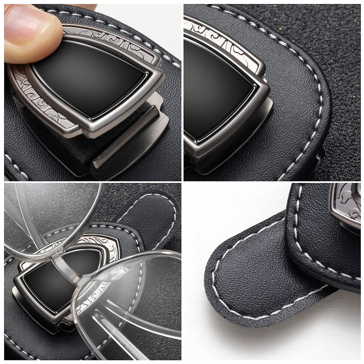 Sunglasses Holder Compatible, Custom fit for Car, Car Glasses Holder Visor Sunglasses Holder for Car, Clip-on Sunglasses Holder