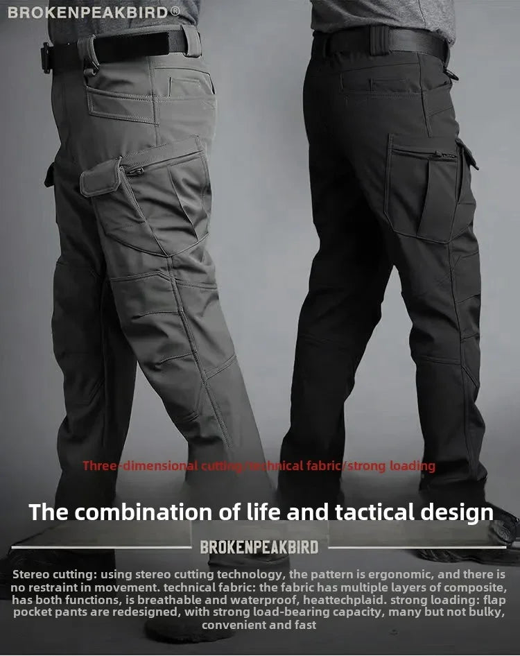 Men’s Soft Shell Outdoor Pants – Warm Multi-Pocket Wear-Resistant Winter Tactical Trousers