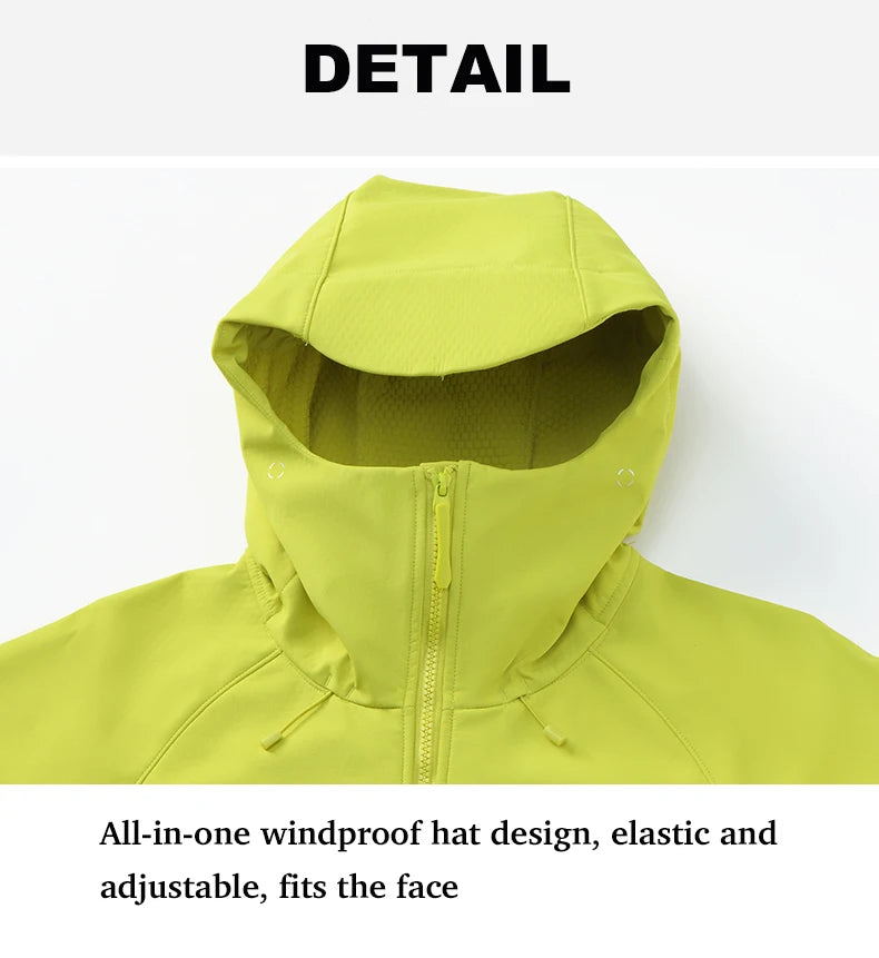Men's & Women's Waterproof Softshell Jacket – Windproof Fleece-Lined Outdoor Hiking & Trekking Rain Coat