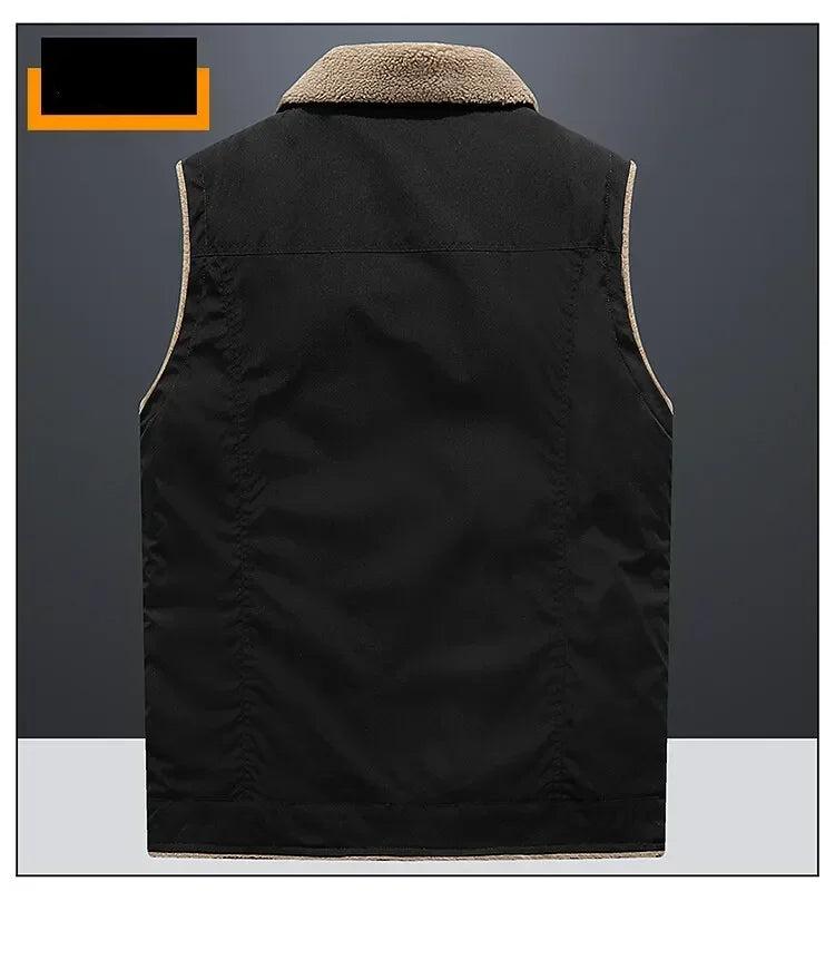 2024 Men’s Plus Size Fleece Vest – Warm Sleeveless Jackets, Autumn Winter Waist Coat up to 5XL C10